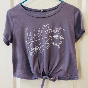Purple cropped tee
